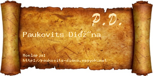 Paukovits Diána névjegykártya